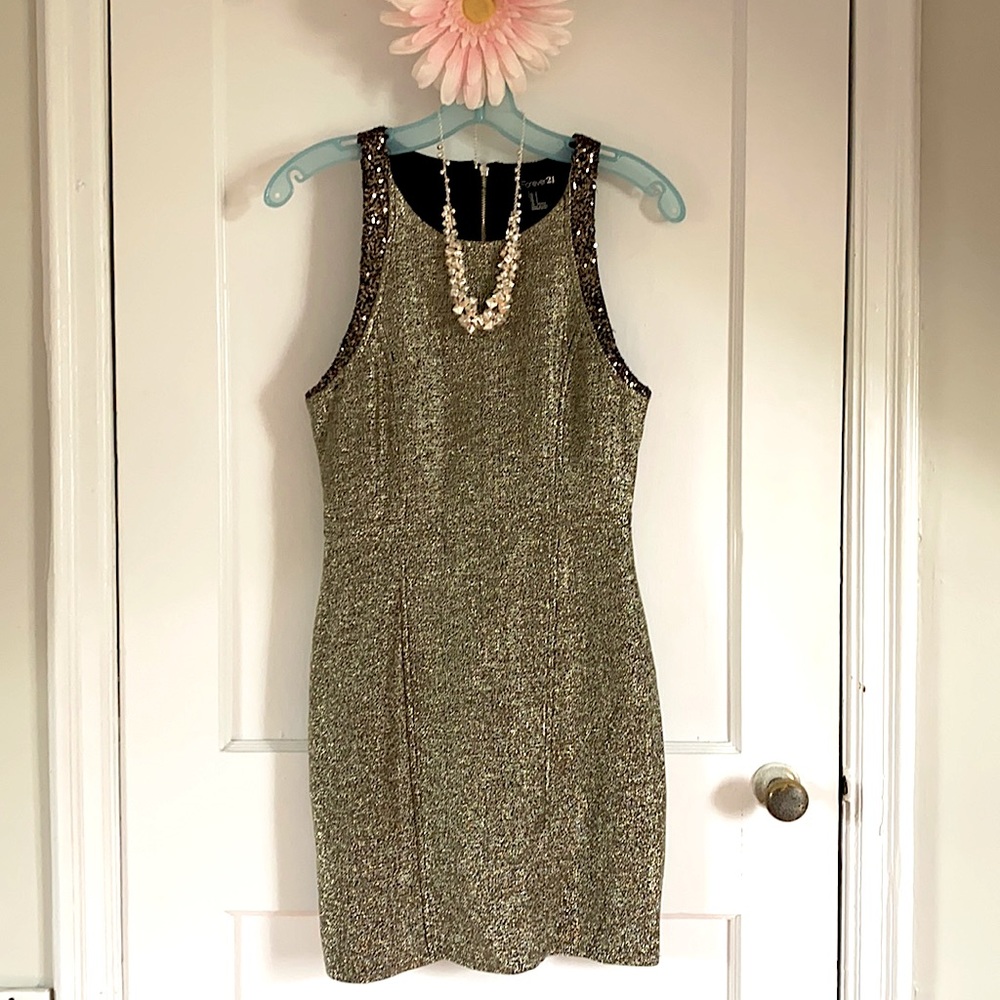 Forever 21 US size S silvery gold party dress